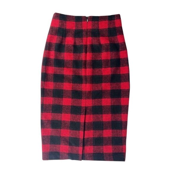 L’ecole Des Femmes Audrey Horne Red Plaid Pencil Skirt Size 0 - Picture 4 of 9